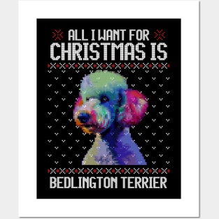 All I Want for Christmas is Bedlington Terrier - Christmas Gift for Dog Lover Posters and Art